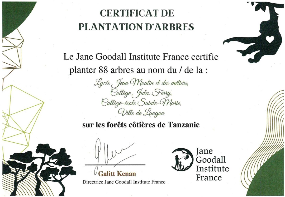 Campagne « l’Appel de la Forêt ! » Jane Goodall Institute